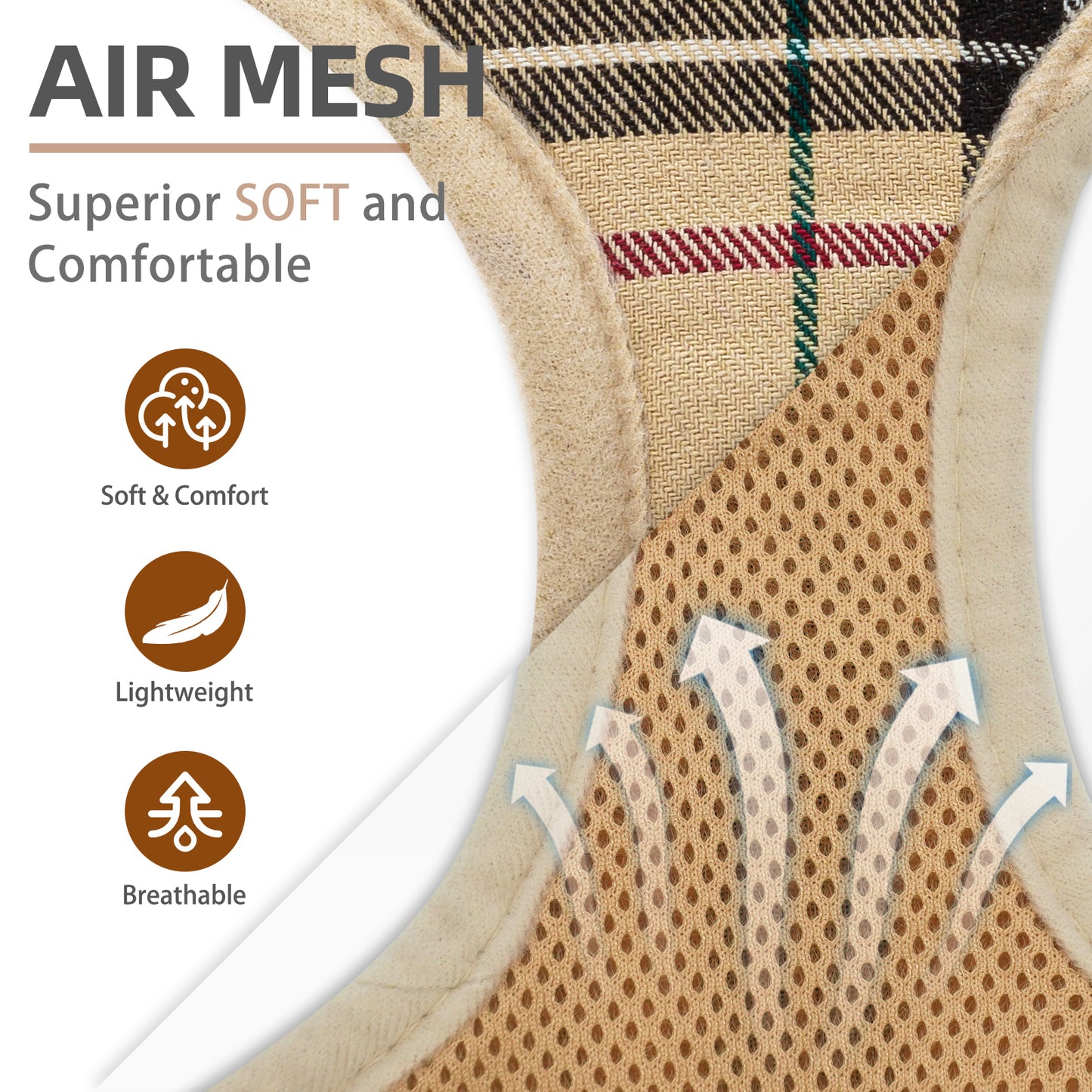 PUPTECK Soft Mesh Dog Harness and Leash Set Pet Puppy Cat Comfort Padded Vest No Pull Harnesses
