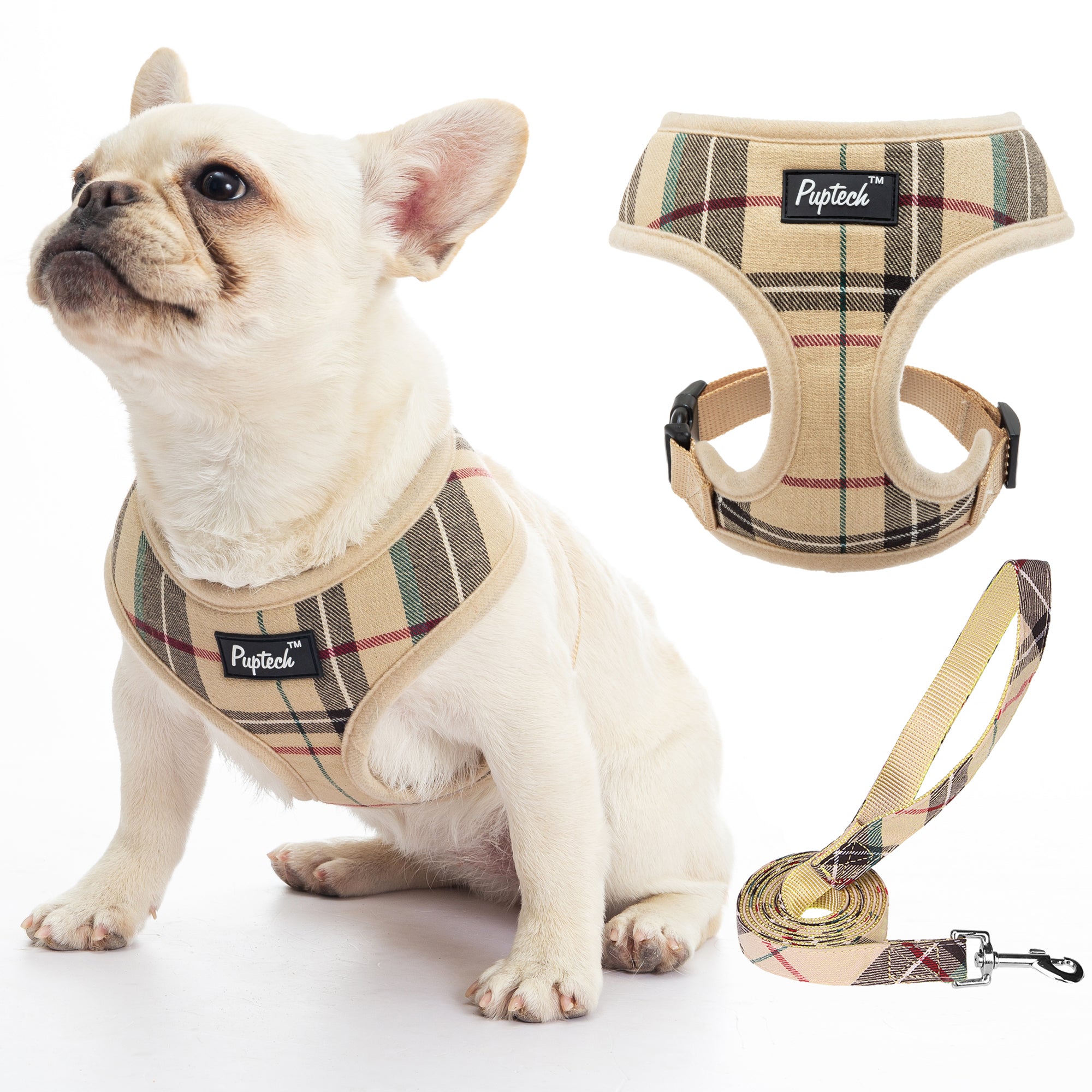PUPTECK Soft Mesh Dog Harness and Leash Set Pet Puppy Cat Comfort Padded Vest No Pull Harnesses