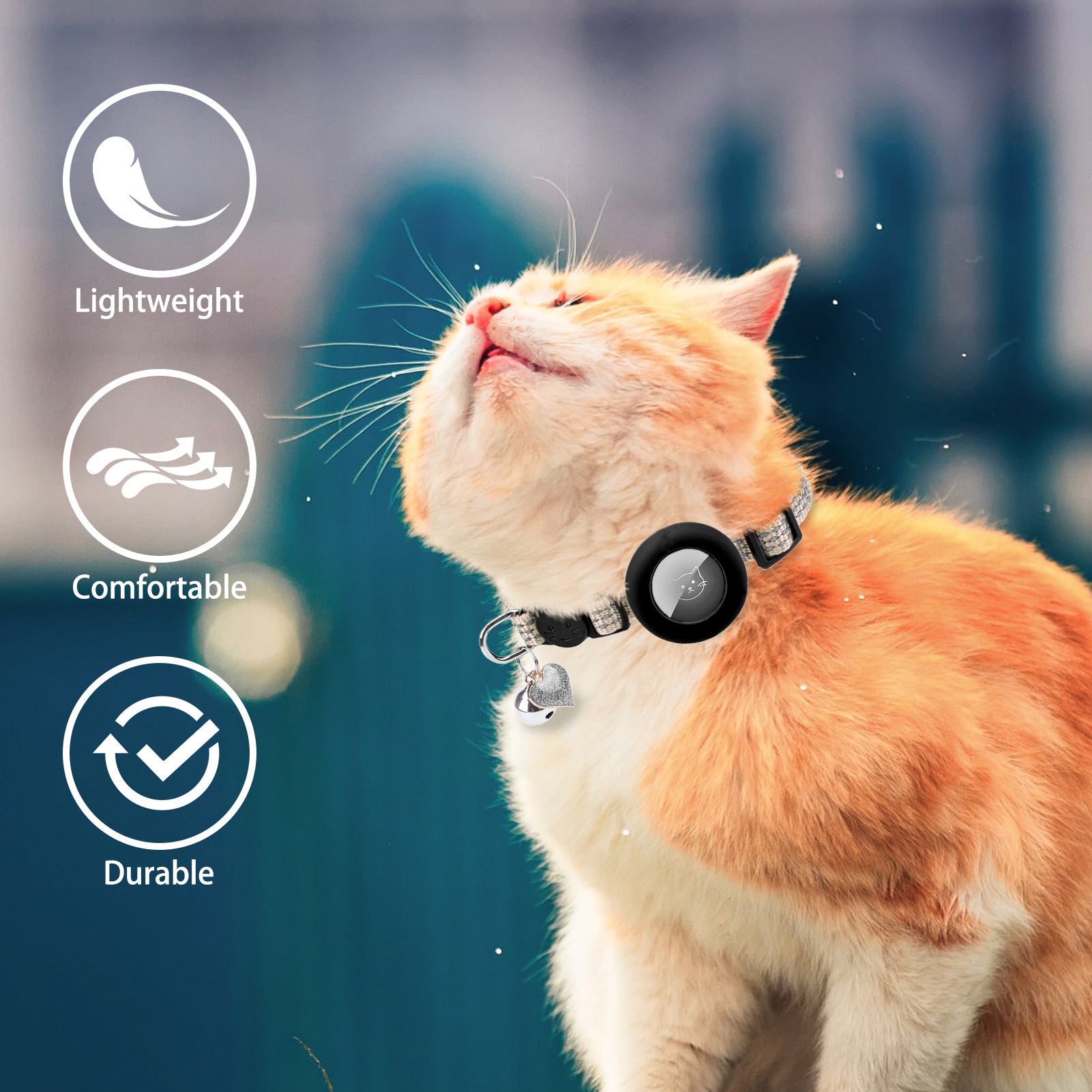 TAGHELP Reflective Breakaway Cat Collar With QR Code ID Tag & Bell - Adjustable 7.5-12.5 Inch (2 Pack, Pink)